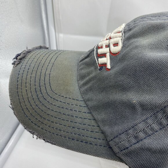Bud Light Logo Tattered Worn Faded Gray Cap Hat Flex-Fit Stretch OSFM - Picture 6 of 11